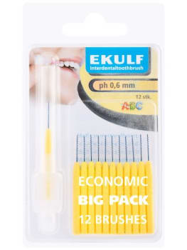 INTERDENTALBØRSTER PH GUL 0.6MM 12 STK EKULF