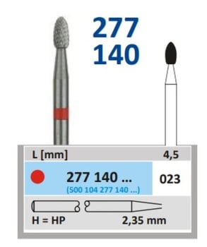 FRESER HARDMETALL HS 277 140 023 EGG RØD STK HORICO