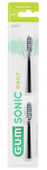 BØRSTEHODER SONIC DAILY MYK SVART 4X2 STK GUM