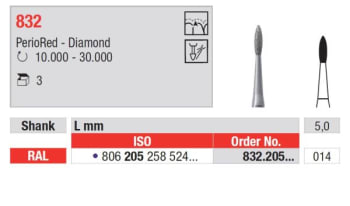DIAMANT VS 832-014 PERIO BLÅ RING 3 STK EDENTA