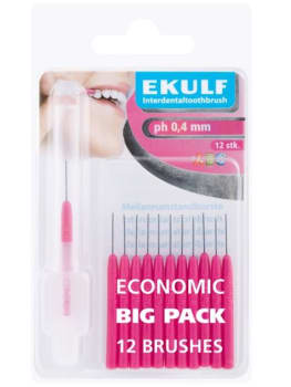 INTERDENTALBØRSTER PH ROSA 0.4MM 12 STK EKULF