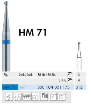 HARDMETALLBOR RUND HS HM71-012 5STK MEISINGER