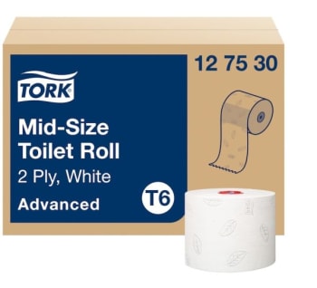 TOALETTPAPIR 2-LAGS MID-SIZE ADVANCED T6 27 RULLER TORK