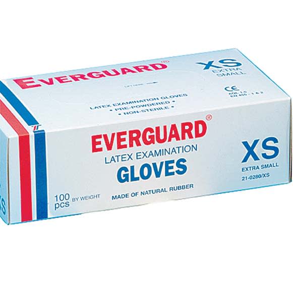 HANSKER LATEX EVERGUARD X-SMALL 100 STK PUDRET