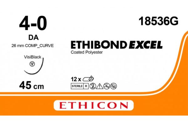 SUTUR ETHIBOND 18536G DA-NÅL 4/0 45CM 12 STK