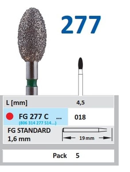 DIAMANT FG 277C/379 -018 5 STK RØD RING HORICO