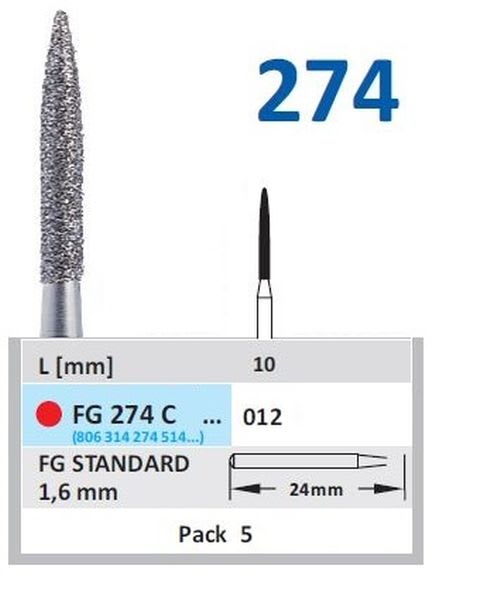 DIAMANT FG 274C-012 5 STK RØD RING HORICO