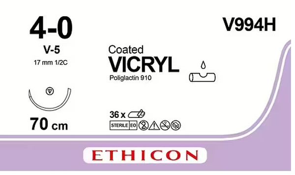 SUTUR VICRYL V994H V-5 4/0 70 CM 36 STK