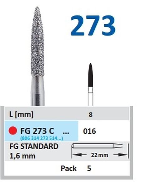 DIAMANT FG 273C-016 5 STK RØD RING HORICO