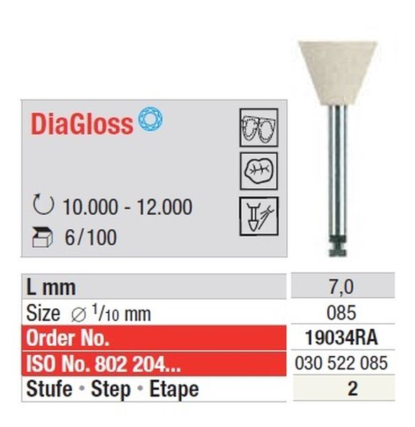 POLERER DIAGLOSS 2 STOR KOPP HVIT 19034 VST EDENTA