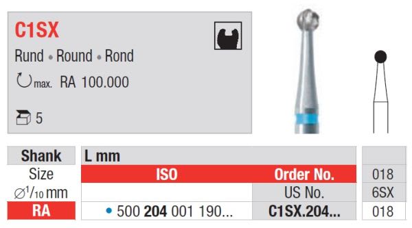 HARDMETALLBOR RUND VS C1SX-018 5 STK EDENTA