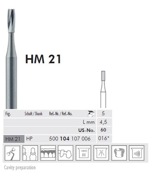 HARDMETALLBOR FISSUR HS 21-016 5 STK MEISINGER