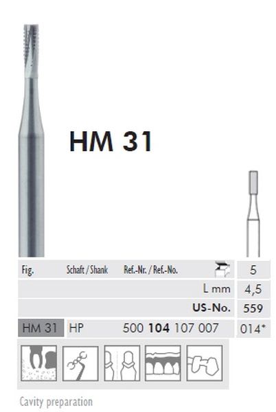 HARDMETALLBOR FISSUR HS 31-014 5 STK MEISINGER