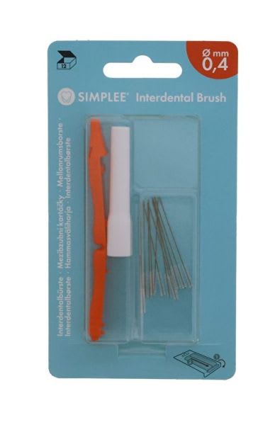 INTERDENTALBØRSTER 0.4MM ORANSJE 12 STK SIMPLEE