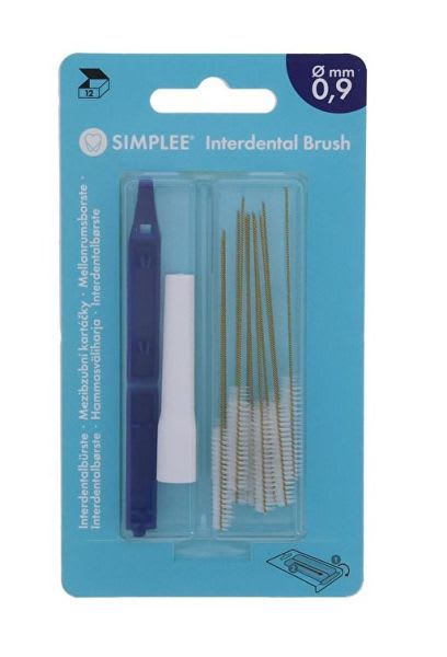 INTERDENTALBØRSTER 0.9MM MØRK BLÅ 12 STK SIMPLEE