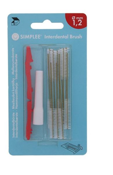 INTERDENTALBØRSTER 1.2MM RØD 12 STK SIMPLEE