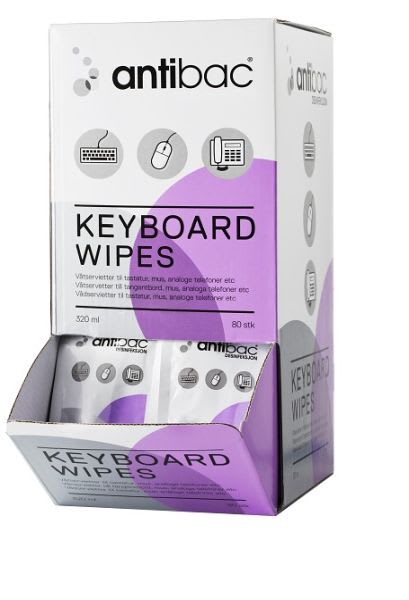 ANTIBAC KEYBOARD WIPES 80 STK