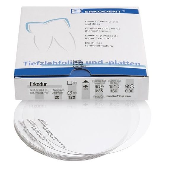 BITT/ALIGNER PLATER KLAR 1MM  RUND Ø120 20 STK ERKODUR