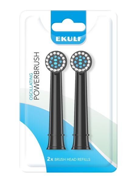 BØRSTEHODER POWER BRUSH SVART 2 STK EKULF