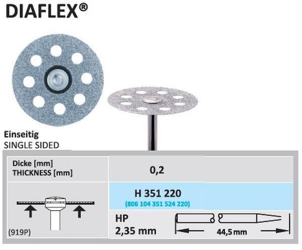 DIAMANT HS 351-220 SKIVE DIAFLEX STK HORICO