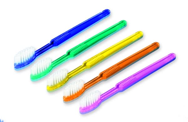 TANNBØRSTER ENGANGS ORANGE MED TANNKREM 100 STK M+W