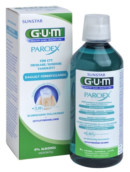 MUNNSKYLL PAROEX 0,06% CHX 500 ML GUM