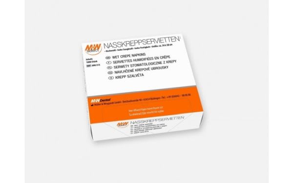 SERVIETTER KREPP HVIT 4 X 1000 STK 34 X 38 CM M+W