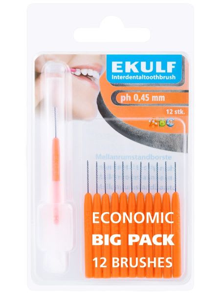 INTERDENTALBØRSTER PH ORANGE 0.45MM 12 STK EKULF