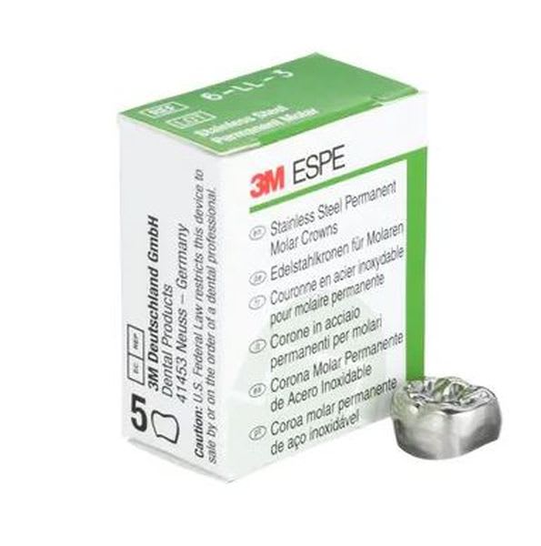 STÅLKRONER 6 LL 2 MOLAR UKJ VENSTRE 5 STK 3M