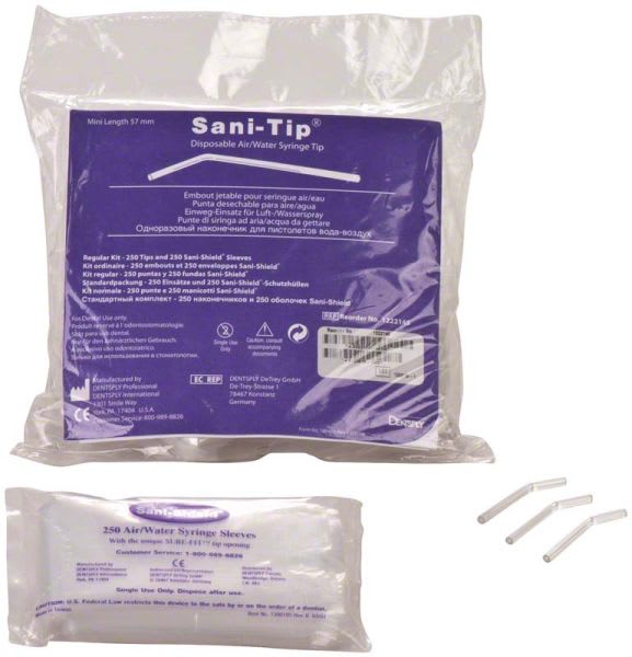 SANITIP ENGANGSSPISSER MINI 57MM 250 STK MED SANI SHIELD
