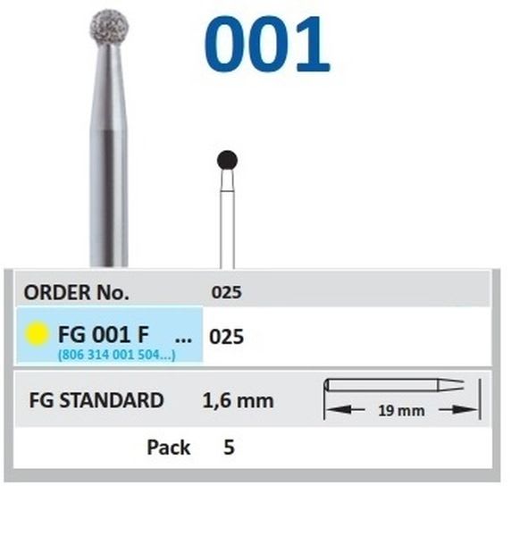 DIAMANT FG 001F-025 5 STK GUL RING HORICO