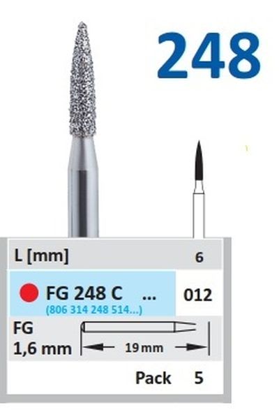 DIAMANT FG 248C-012 5 STK RØD RING HORICO