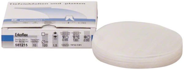 BITT/BLEKESKINNE PLATE KLAR 1.5MM RUND Ø120 10 STK ERKOFLEX