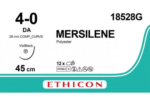 SUTUR MERSILENE 18528G DA NÅL 4/0 45CM 12 STK ETHICON