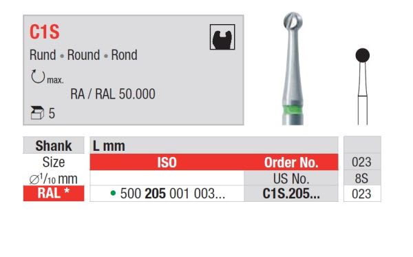 HARDMETALLBOR RUND VS 26MM C1S-023 GRØNN RING 5 STK EDENTA