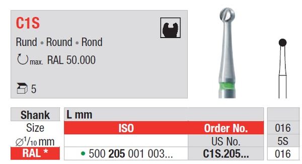 HARDMETALLBOR RUND VS 26MM. LANG C1S-016 5 STK EDENTA