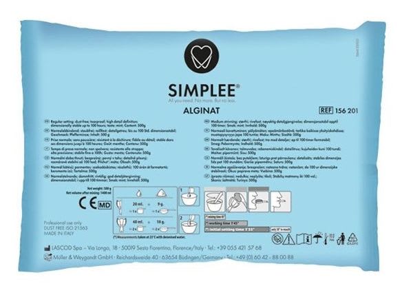 ALGINAT SIMPLEE NORMAL BLÅ BULK 20X500 GR