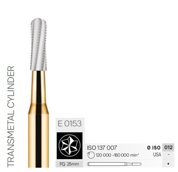 HARDMETALLBOR FISSUR FG E 0153-012 25MM 5 STK CAVITY ACCESS