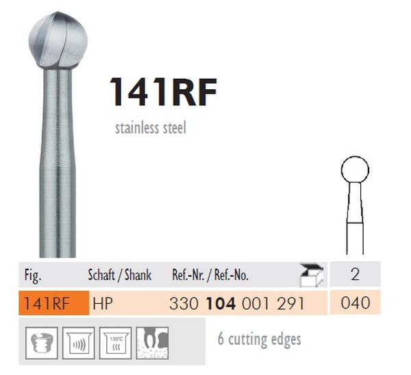 STÅLBOR RUND HS 141RF-040 2 STK KIRURGISK