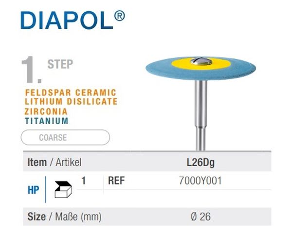 EVE DIAPOL GROV HS LINSE L26DG STK PORSELEN/METALL POLERER