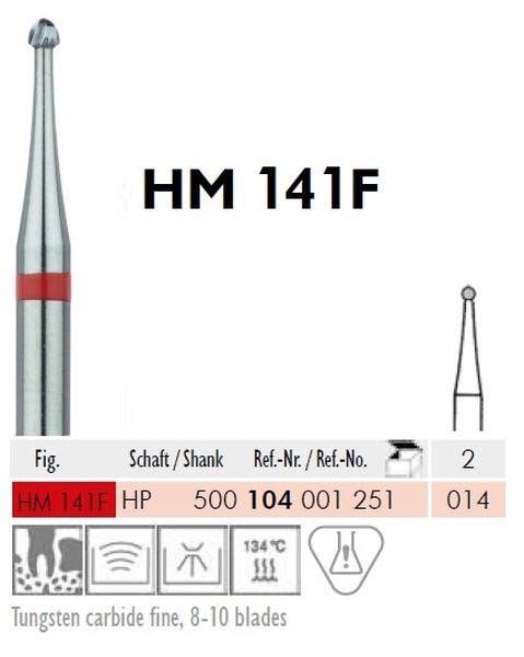 HARDMETALLBOR RUND HS 141F-014 2 STK KIRURGISK