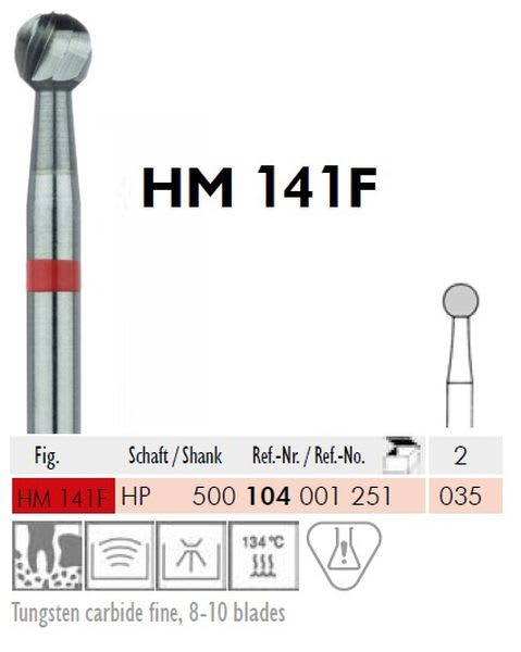 HARDMETALLBOR RUND HS 141F-035 2 STK KIRURGISK