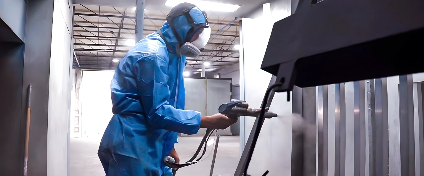 Industrial powder coating facility