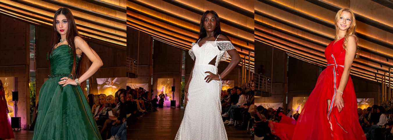 Wide runway shot with crowd