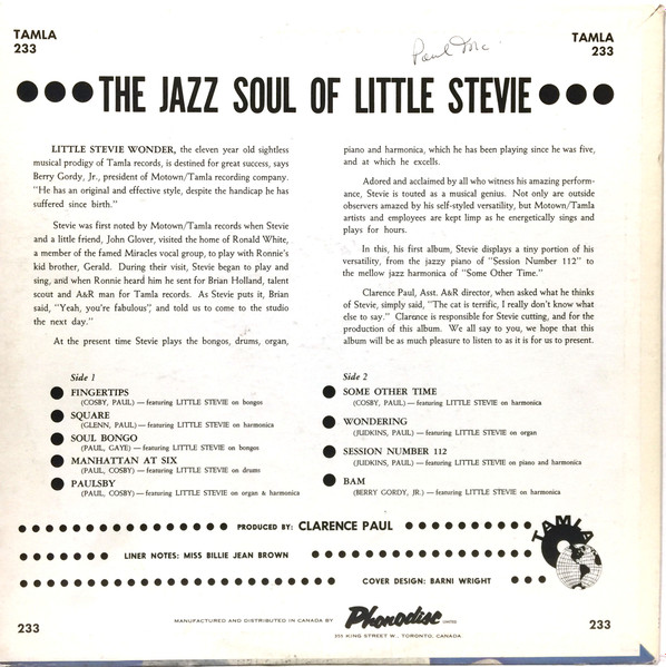 The Jazz Soul Of Little Stevie - Other Image