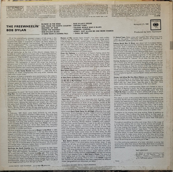 The Freewheelin' Bob Dylan - Other Image