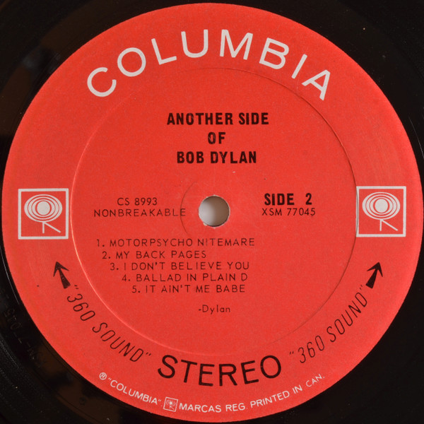 Another Side Of Bob Dylan - Other Image