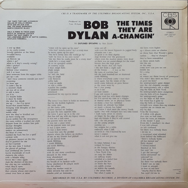 The Times They Are A-Changin' - Other Image