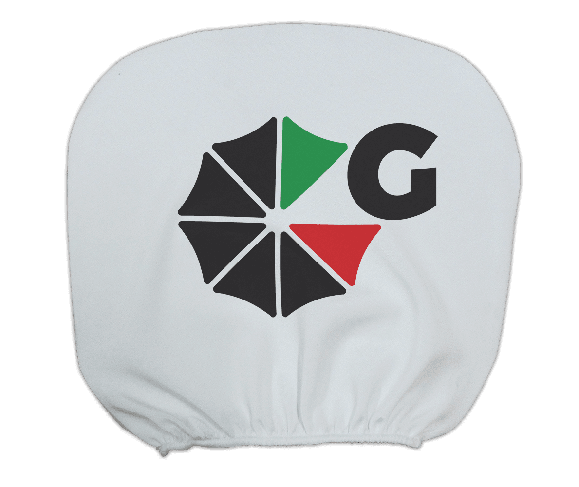 copri poggiatesta pubblicitario