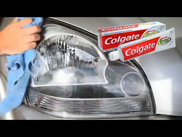 Hand polishing headlights toothpaste diy restoration